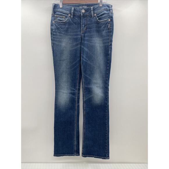 Silver Womens Jeans Size SZ 28 X 33 Suki Super Stretch Mid Slim Boot Denim - Picture 1 of 16
